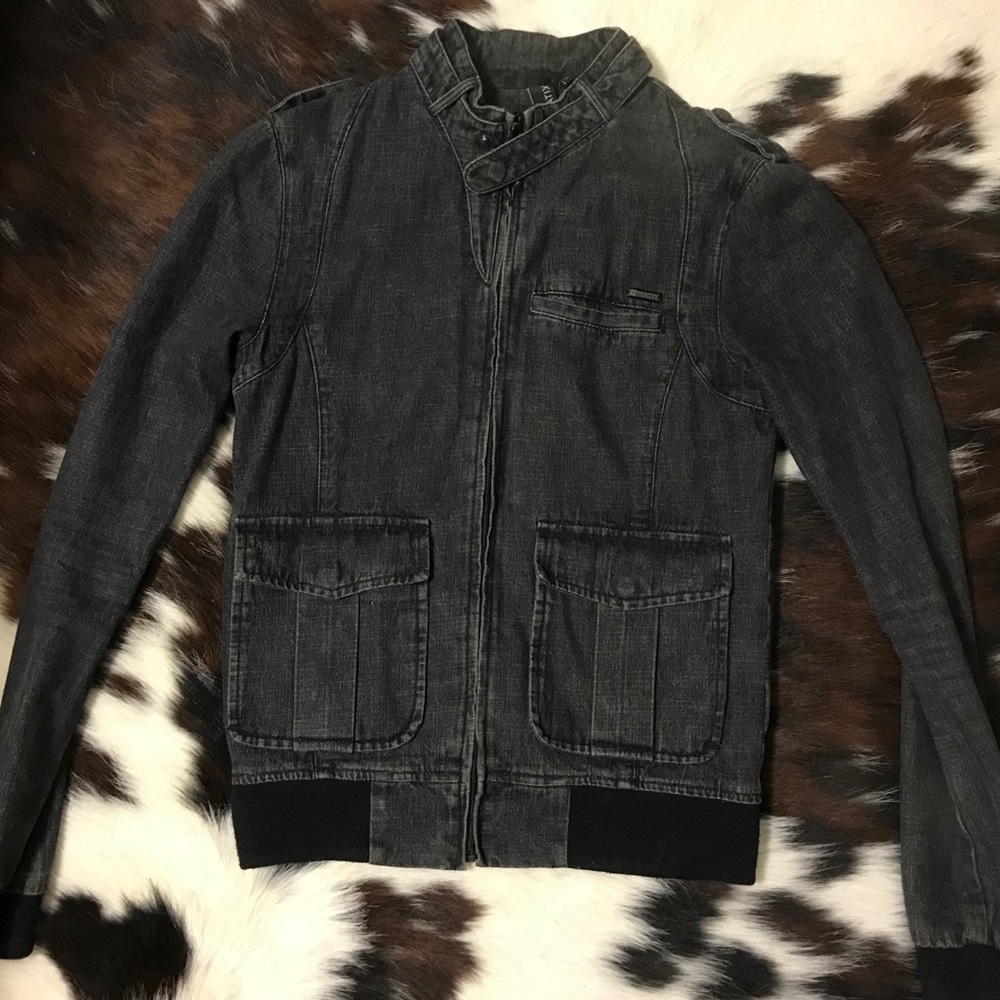 Matix Acid Wash Denim Bomber Jacket